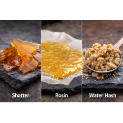 Cannabis Shatter vs Rosin vs Water Hash – Key Differences