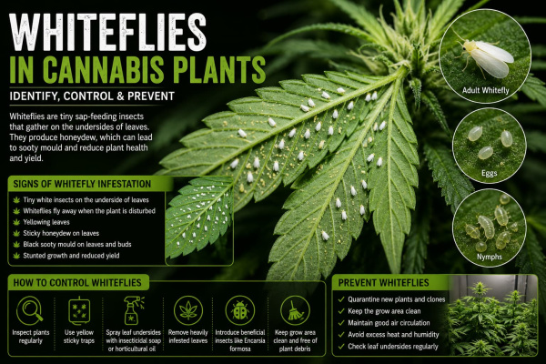 Whiteflies in Cannabis Plants: Identify & Get Rid of Them