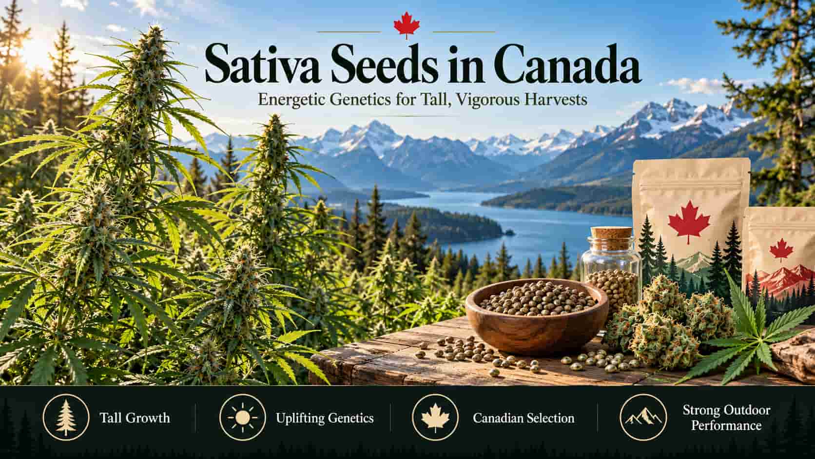 Graines de sativa au Canada - génétiques énergisantes pour de grandes récoltes vigoureuses